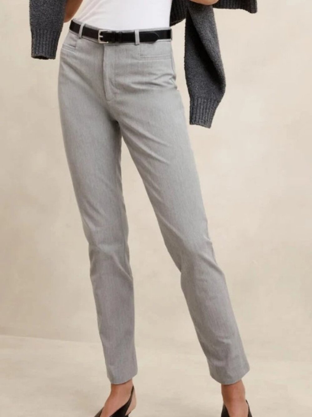 BANANA REPUBLIC FACTORY high rise sloan slim fit pants in gray (sz6)